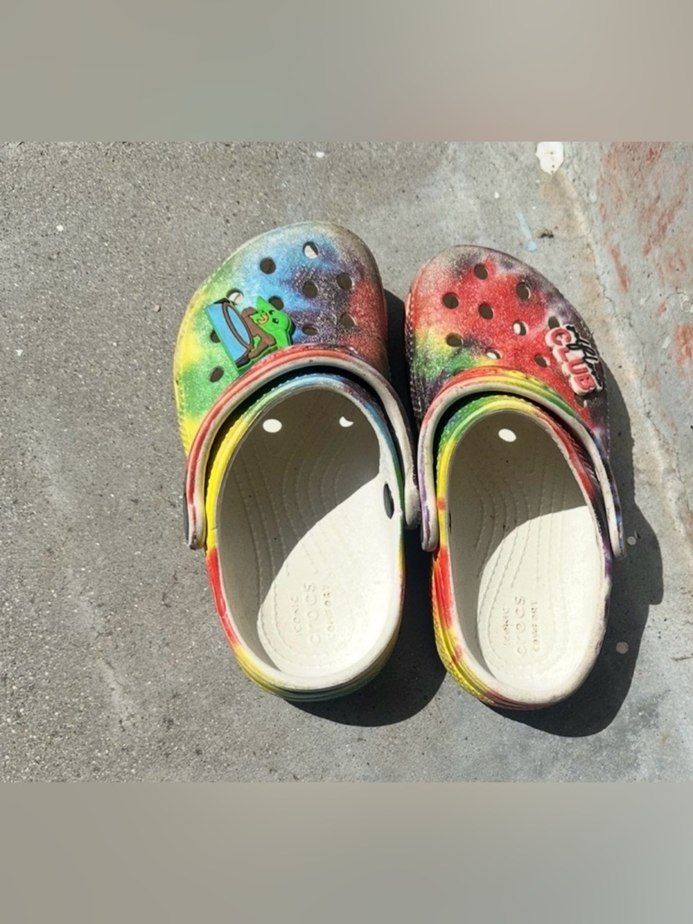 Crocs rainbow size 10C little kids unisex  PREOWED